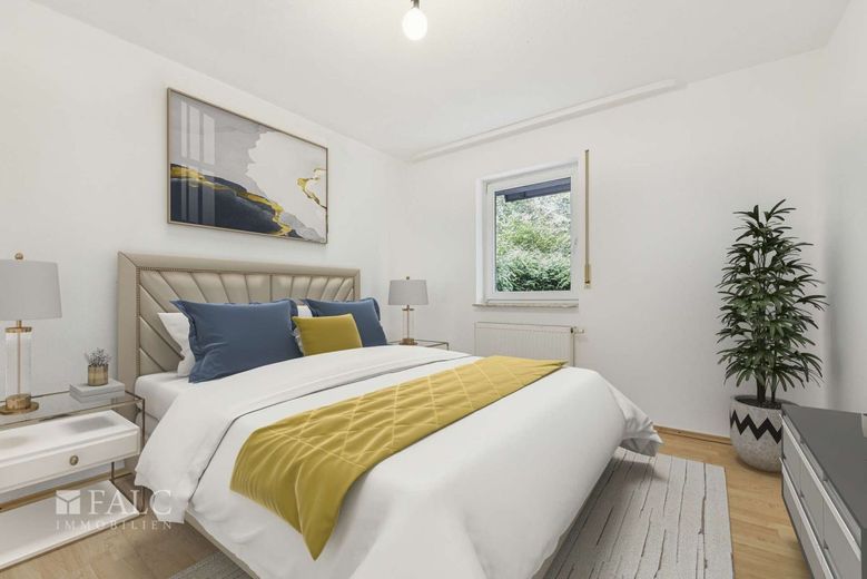 Moderne 3-Zimmerwohnung im Hochparterre in ruhiger Lage von Karlsruhe-Grünwettersbach – Visualisierung: Schöne Träume