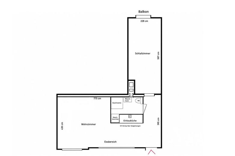 Charmante 2-Zimmer-Wohnung mit Balkon im Herzen von Berlin-Charlottenburg – Grundriss