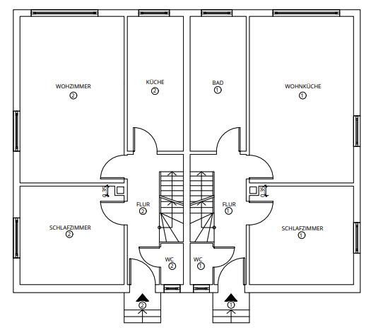 Doppelhaus mit 2 Doppelhaushälften * in Feucht – EG