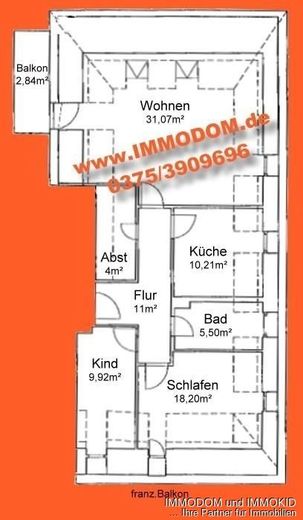 3-Zimmer-Dachgeschoss-Wohnung mit großem BALKON und Holzbalkendecke zu vermieten! – Grundriss