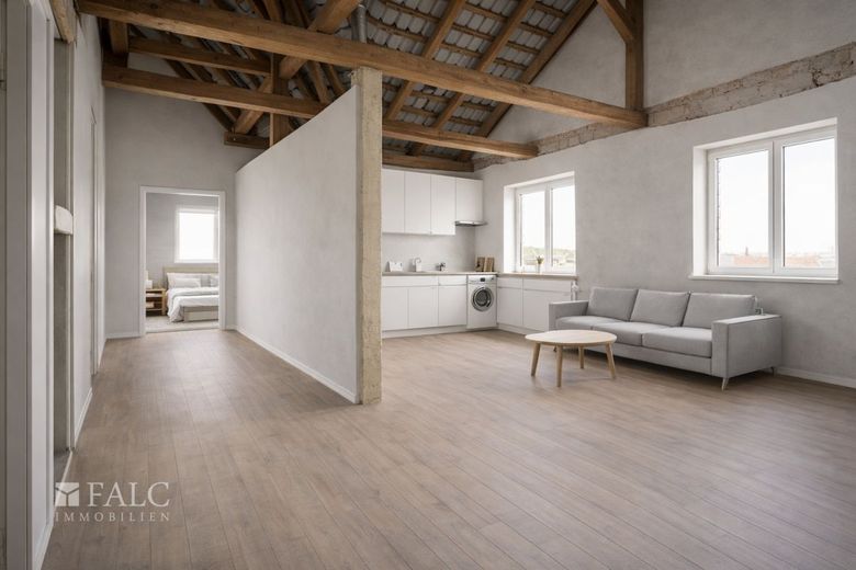 Provisionsfrei! MFH mit 308 m² für 79.500 EUR - 3 WE + DG-Ausbau + KfW-Potenzial – Dachgeschoss - Mögliche Gestaltung nach Renovierung (KI-Visualisierung)