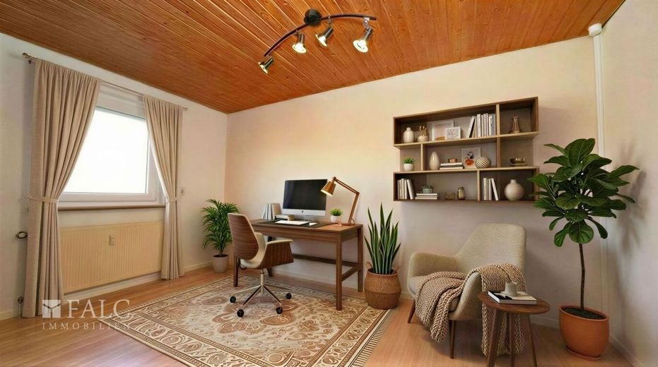 Halbes Haus, ganzes Glück, noch mehr Garten! FALC Immobilien Heilbronn – Ein mögliches Home-Office (vis.)