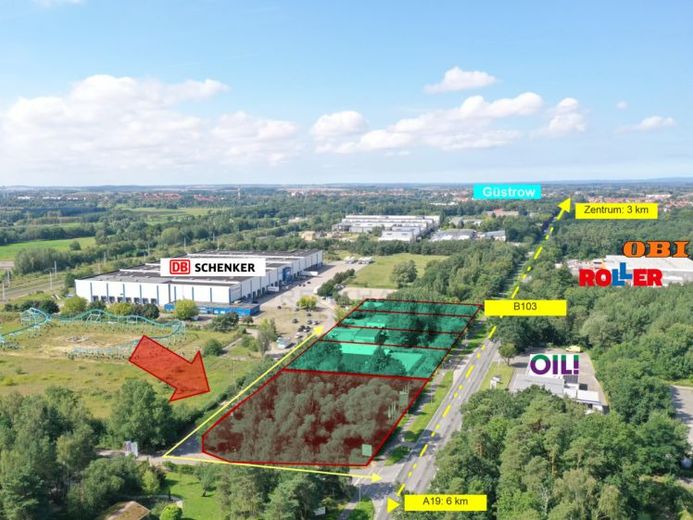 Werbewirksames Gewerbe-Eckgrundstück an der B103! 3 km ins Zentrum und 6 km zur BAB 19 – Foto 1