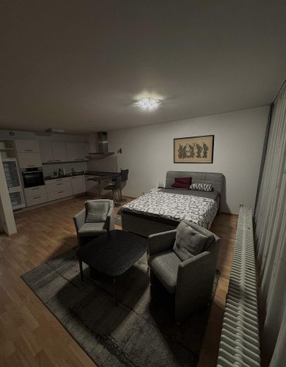 Charmante möbilierte 1-Zimmerwohnung mit Loggia – Wohnzimmer