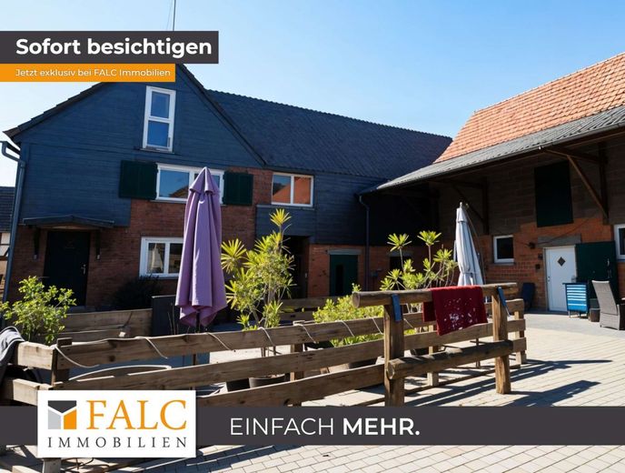 Ein Ort, an dem Mensch und Tier zu Hause sind - Charmantes Hofanwesen mit Raum für Ideen – Außenbereich - Ansicht Haus