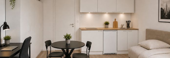 möblierte Studentenapartments ab Mitte Oktober – Wohn / Schlafbereich