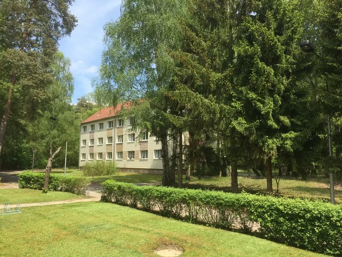 3 und 4 Zimmer im Grünen – Ziegendorf ab 549 € warm - mit EBK – Haus von hinten