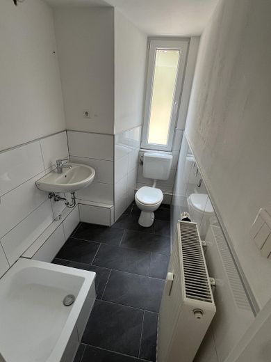 Frisch renovierte/sanierte, helle 2-Zimmerwohnung m. Wohnküche + Tageslicht-Duschbad – Bad