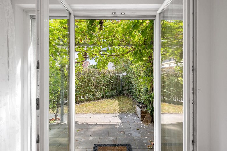 Blick auf Garten