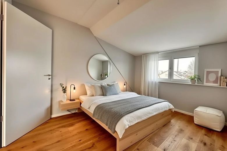 4 Zimmer Erstbezug mit Loftgefühl und großzügigem Wohnkomfort – Vorschlag Schlafzimmer