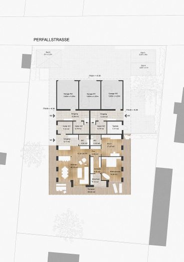 Grundriss EG mit Grundstück