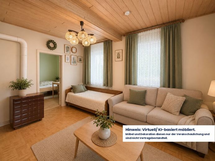 + محجوز + منزل سكني مع إمكانية توسعة، ومرآبين، والكثير من الإمكانات – KI-Wohnzimmer