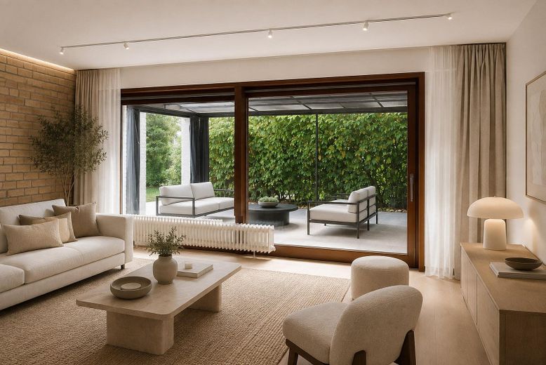 Gepflegtes Reihenendhaus mit Garten in Bremen-Huchting – Wohnzimmer (KI Vorschlag)