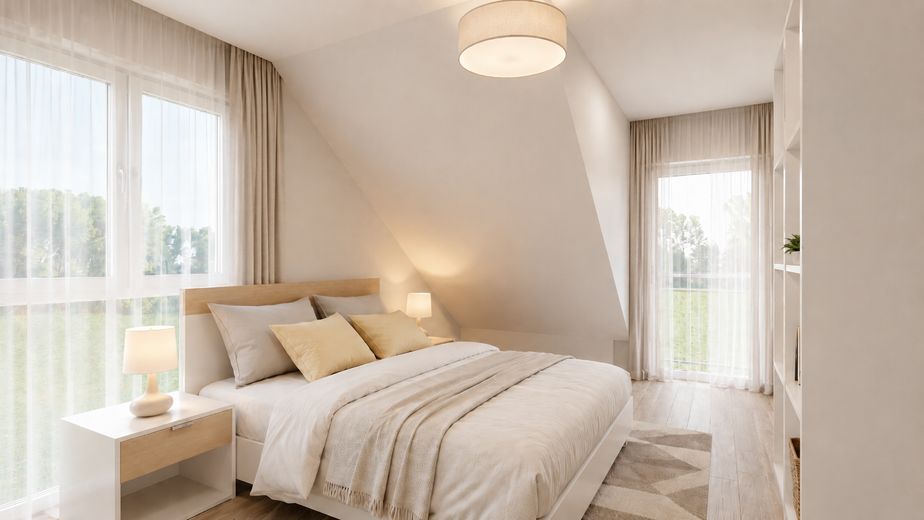 Platz für die ganze Familie – 6,5-Zi.-Maisonette in Ergenzingen mit Balkon & VVS in 5 Gehmin. – Visualisierung Schlafen