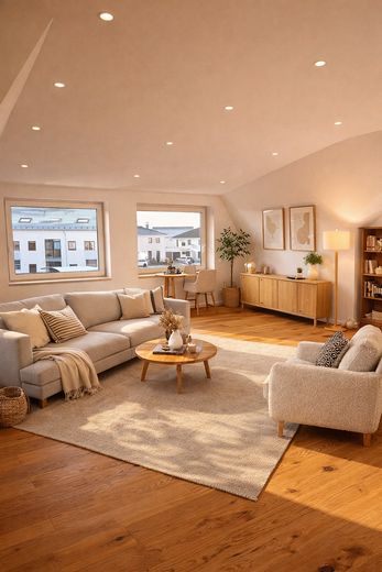 Exklusiver Neubau im Erstbezug: Stilvolles Einfamilienhaus mit separater Einliegerwohnung – Wohnzimmer DG