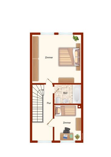 Wohnen wo andere Urlaub machen
---5 wohnliche Zimmer warten auf Sie--- – Grundriss Obergeschoss