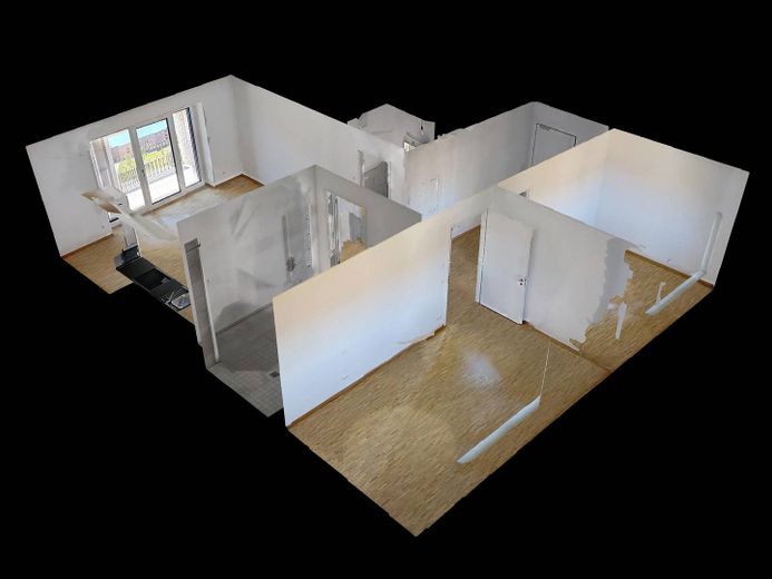 **PRIMERA OCUPACIÓN** Vivienda de 3 habitaciones adaptada para silla de ruedas con COCINA INTEGRADA y LOGGIA – 3D-Ansicht Grundriss