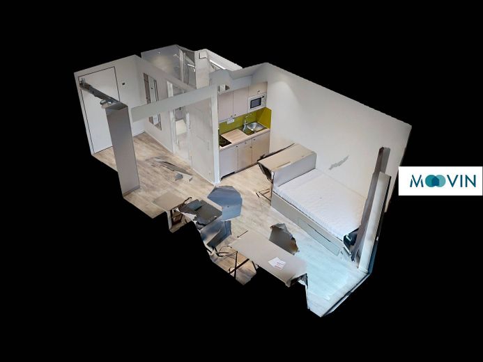Möbliertes Smart-Apartment mit EBK, ALL-IN-MIETE uvm. bei URBAN BASE – 3D-Ansicht Grundriss