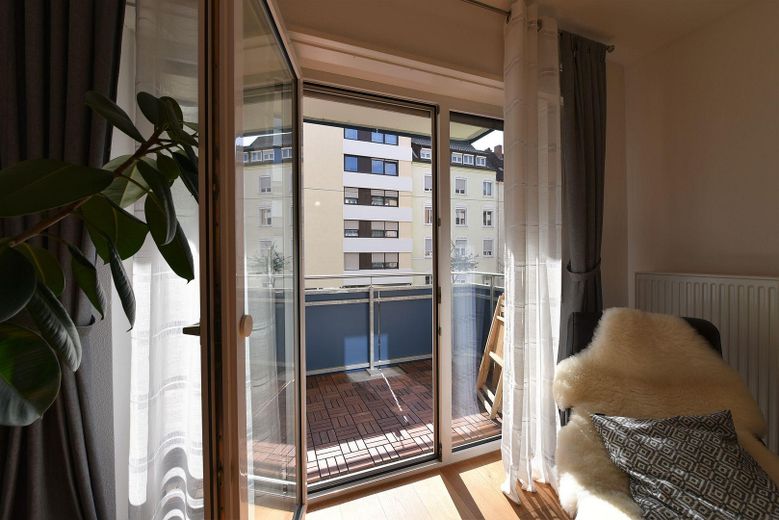 Blick auf Balkon