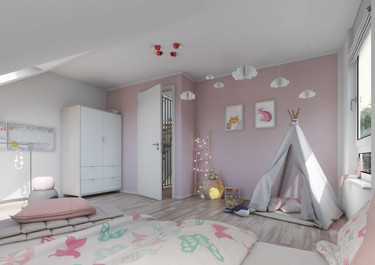 Nowoczesny dom murowany KfW-40-QNG z ogrodem – doskonała lokalizacja w Hattersheim, instalacja fotowoltaiczna i pompa ciepła w cenie – Kinderzimmer 1. Obergeschoss