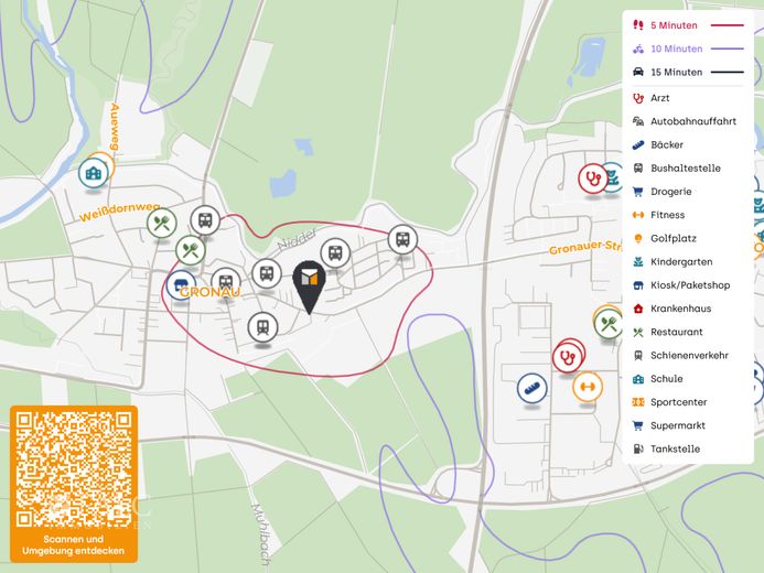 Helle Wohnung mit fußläufig guter Anbindung, West-Balkon und Tiefgaragenstellplatz – Lageplan