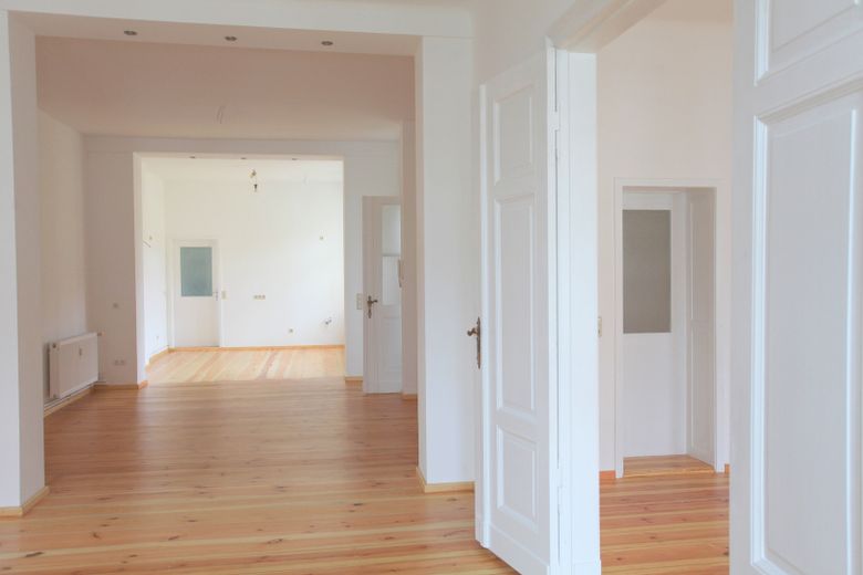 Loftähnliche Wohnung im historischen Zentrum Jüterbogs – Blick aus Wohnzimmer