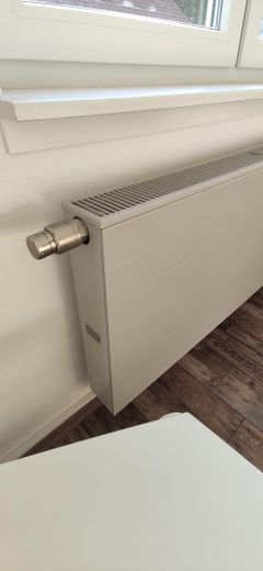 Top modernisierte 2-Zimmer-Wohnung mit Balkon und Tiefgaragen-Stellplatz an der Grenze zu HH – Design-Heizkörper