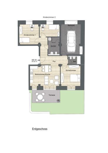 Erstbezug - Modernes Wohnen im historischen Ambiente – K5_1.jpg 4-Raum mit Terrasse und Zugang zum Stellplatz