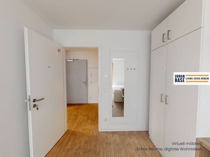 Dein perfekter Studienstart mit URBAN BASE: Möbliertes WG-Zimmer mit ALL-IN-MIETE uvm. in Berlin-Oberschöneweide – Ansicht IV: Wohn- und Schlafb…