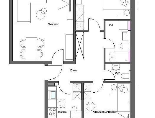Appartement mansardé rénové