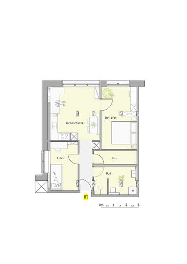3-Zimmer-Wohnung, Erstbezug, energieeffizient, barrierefrei (Typ 1) – Foto 13