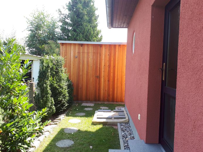 Blick aus Holzhaus