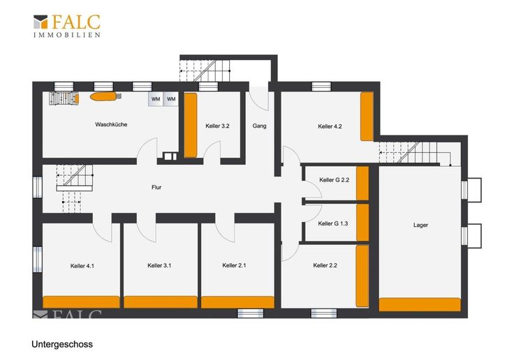 Ihr Rückzugsort im Grünen - 3-Zimmerwohnung mit Gartenanteil – Grundriss-Kellerräume