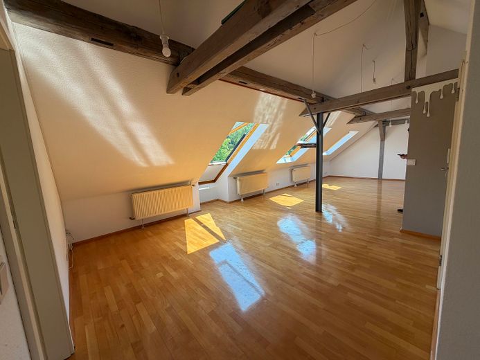 Provisionsfrei! Wohnung mit Loftcharakter am Kurpark – hell, 2,5 Zi., EBK, HMS, Glasfaser – Wohnbereich