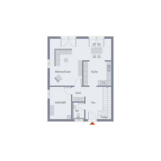 DOPPELHAUS MIT BESONDERER AUSSTRAHLUNG – Grundriss Erdgeschoss