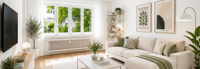 PROVISIONSFREI: komplett sanierte 3-ZKB mit Stellplatz und 2 Balkonen in Top Lage! – Gestaltungsvorschlag Wohnz.