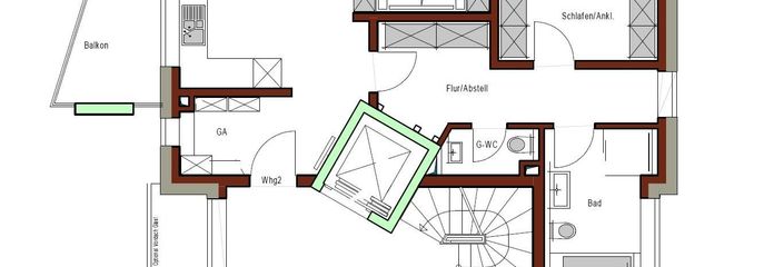 Appartement exclusif de 2,5 pièces avec ascenseur, maison basse consommation avec électricité photovoltaïque à tarif avantageux pour les locataires – Grundriss