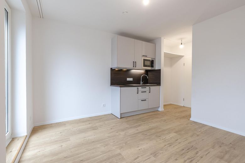 Erstbezug Kernsaniert | Helle 1-Zimmer Wohnung mit Balkon in München-Giesing – Wohnzimmer Ansicht 2