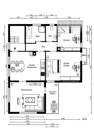 Möbilierung nicht identisch