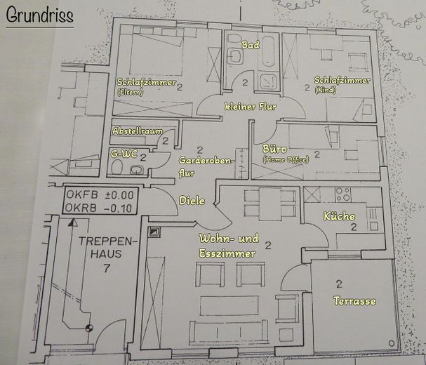 *Erstbezug nach Sanierung* 4 ZKB-Whg. 104 m² mit Terrasse & optionaler EBK – Grundriss der Wohnung