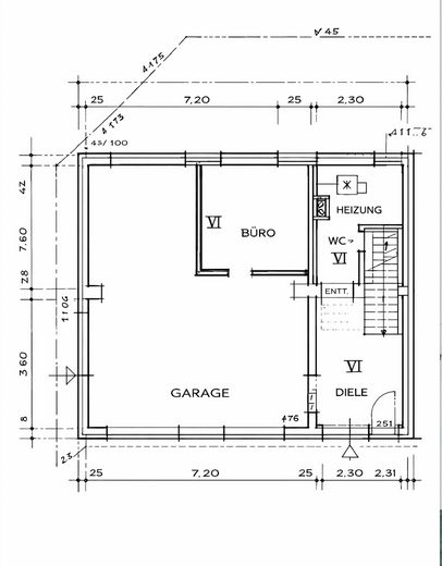 Grundriss Garage und EG