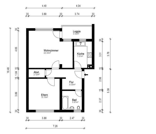 Renoviert und gut vermietet - ideale Kapitalanlage – Grundriss
