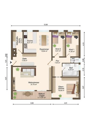 Viel Platz für den Alltag in der Heilbronner Kernstadt mit ca. 120 qm – Grundriss
