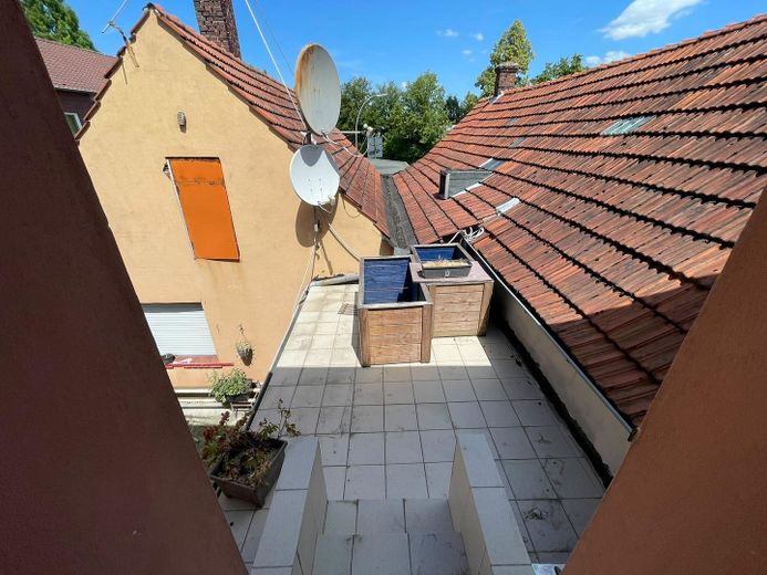 Wohn- und Geschäftshaus mit Ladenfläche, Nebengebäude, Garagen&Ausbaupotenzial in Nordkirchen-VHB – Balkon Obergeschoss