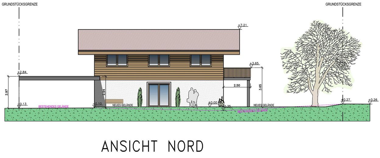 Wohnen mit Bergkulisse – massiv gebaut, für immer daheim – Ansicht Nord
