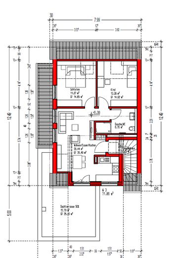 Grundriss der DG Wohnung