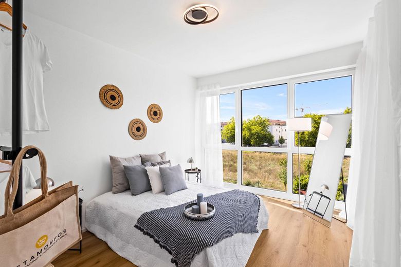 2 odalı, konforlu yaşam için - Modernize edilmiş kat mülkiyetli daire hemen taşınmaya hazır – Schlafzimmer mit Ausblick