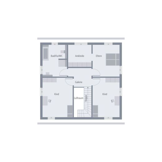 DAS LICHTDURCHFLUTETE KUBUS-HAUS – Grundriss Dachgeschoss