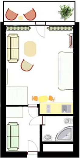 optimaler 34m² Grundriss