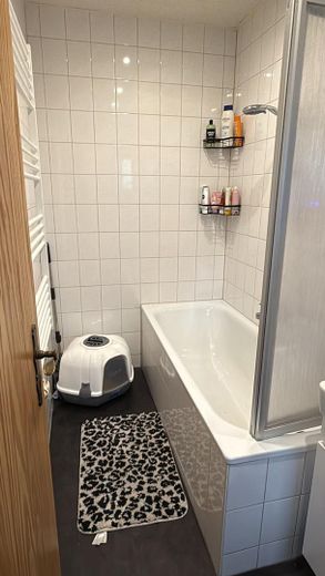 Immeuble ancien à aimer – appartement lumineux de 2 pièces avec balcon et garage dans un emplacement privilégié en centre-ville – Badezimmer
